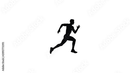 Fotografija Black silhouette of person running in mid stride with dynamic motion isolated on