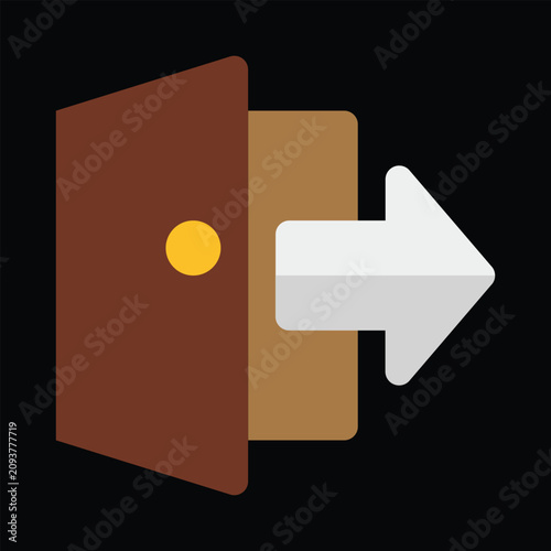 Exit strategy concept icon with open door strategy direction business
