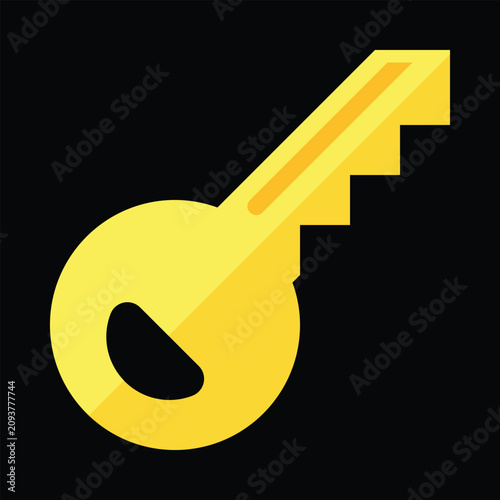 Gold key access symbol for security and solutions with security, solution
