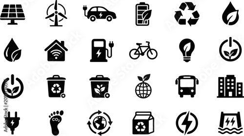 Canvastavla Green Energy and Sustainability Glyph Icon Set