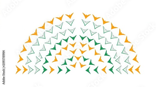 80 years of independence day of india celebrations with orange white and green origami cranes
