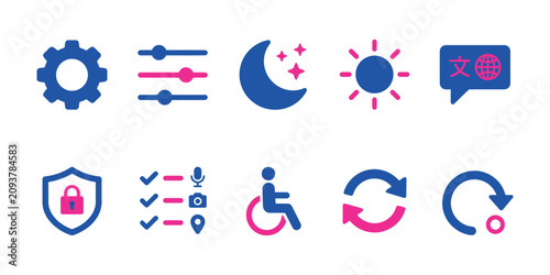 File management 2 colour vector icon set folders cloud upload download security