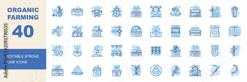 Konstfotografi Organic farming icon set