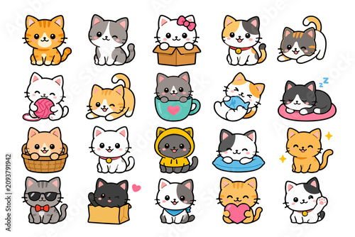 set of funny cartoon animals