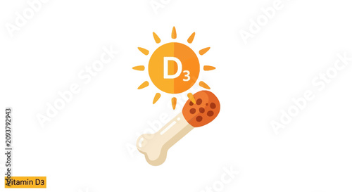 Vitamin D3 Sun Bone Health Icon