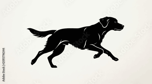 Foto A Silhouette of Black dog silhouette, running dog icon, canine vector, pet illus