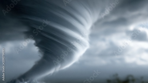 Photorealistic Tornado Forming in Texas Under Natural Light During the Day