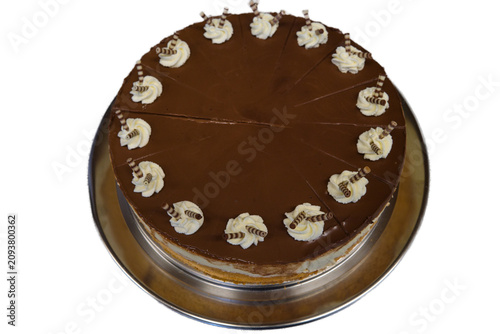 Hausgemachte Schokotorte mit Stäbchen transparent