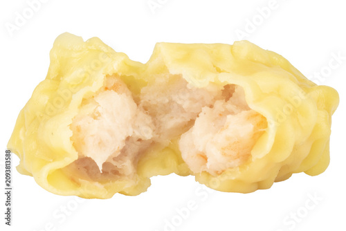 Steamed Shrimp Wonton isolated on white background