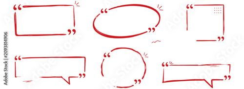 Billede på lærred Hand drawn quote box collection with quotation marks, marker brush frames, speech dialog shapes, chat message banners, square text panels and bold caption templates