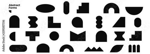 Tableau sur toile Minimalist brutal geometric forms with abstract primitive silhouettes, bold oval