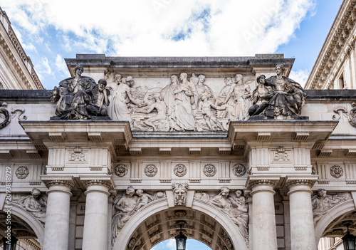 King Charles Street Arch, Grade II* listed triple-arched gateway (1908) by architect J.M. Brydon, completed by Henry Tanner, linking HM Treasury and the Foreign Office, London United Kingdom