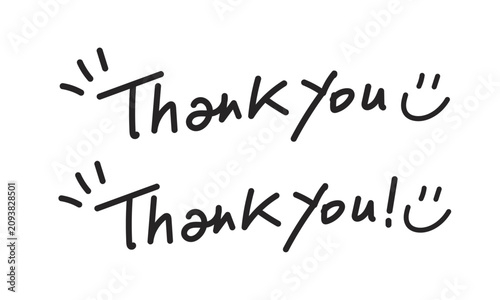 Handwritten Thank You Lettering Set with Smiley Face – Casual Gratitude Typography Vector Illustration Thank You Typography platonic and Romantic Smile and with Love-01