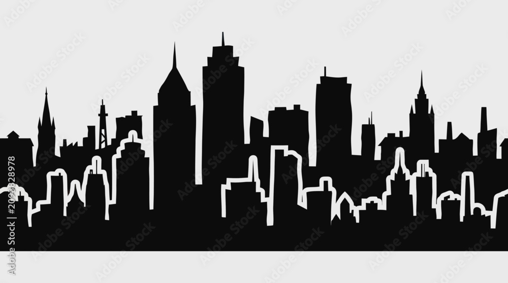 Fototapeta premium City skyline silhouette graphic