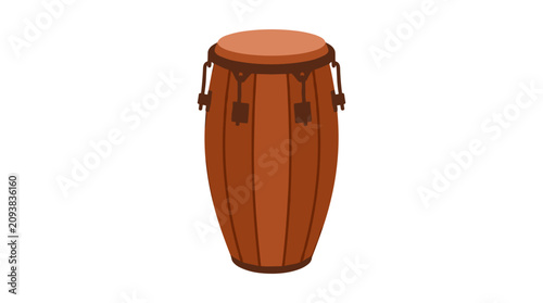 Plakat w ramie Conga drum isolated on white background