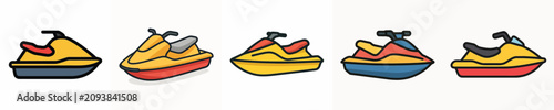 Set of great jet ski vectors