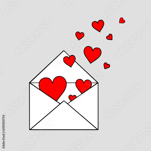 hearts and envelope