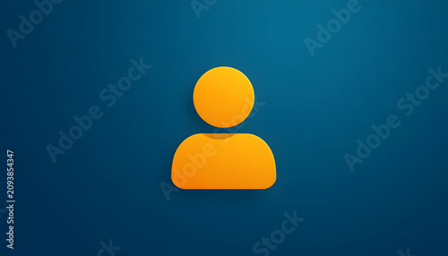 Yellow user profile icon on blue background
