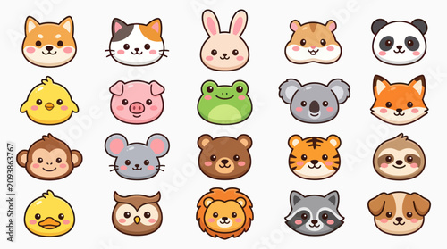 Photography Cute animal faces collection