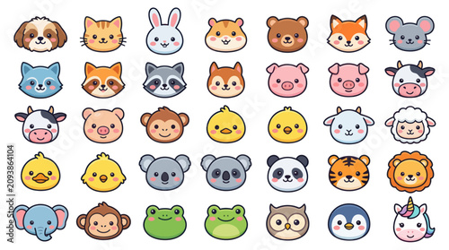 Photography Cute animal faces collection