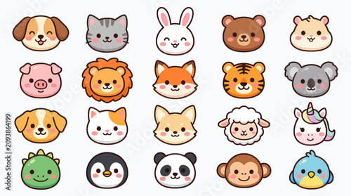 Photography Cute animal faces collection