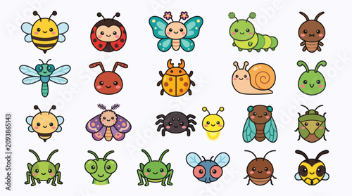 Photos Cute cartoon insects collection