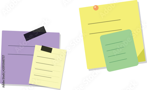 Colorful sticky notes collection vector