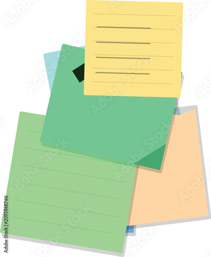 Colorful sticky notes stack vector