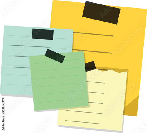 Colorful adhesive sticky notes vector