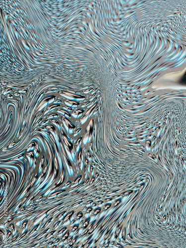 Metallic Silver and Blue Liquid Swirl Abstract Background