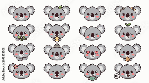 Photography Cute koala emoticon collection