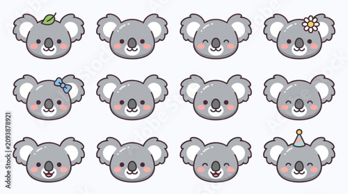 Photography Cute koala faces collection