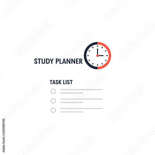 Study Planner with Clock and Task List for Effective Time Management.