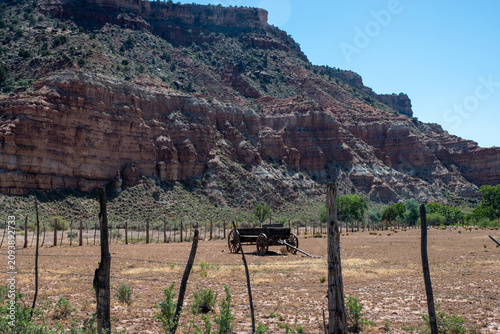 Wagon in the corral