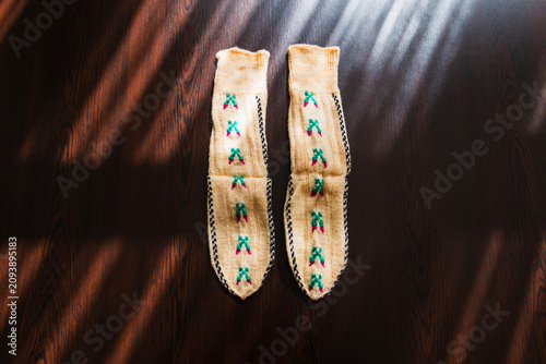 Quadro su tela Traditional handmade wool socks