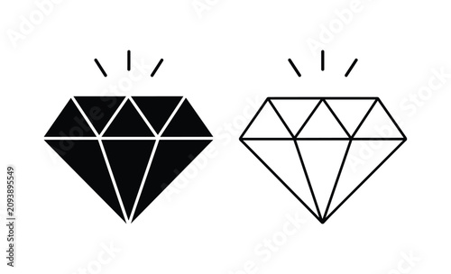 Canvastavla Diamond Icons: A set of stylized diamond icons, one solid black and the other outlined, representing luxury, value, and brilliance