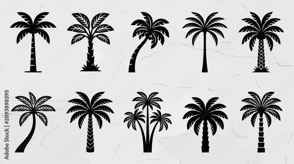 Fototapeta premium Colorful abstract palm tree patterns