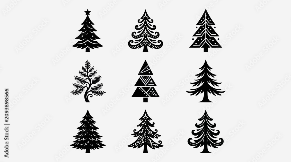 Fototapeta premium Abstract tree mosaic collection