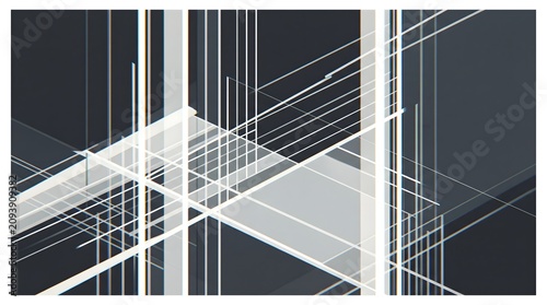 Quadro su tela Abstract clean lines with subtle chromatic aberration