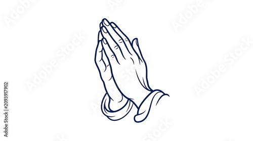 Fotografie Praying Hands Drawing - Hope, Faith, and Spirituality Concept
