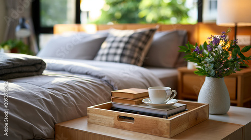 A simple bright student style dorm bedroom clean hostel dormitory room with a neatly made bed tidy minimalist interior natural daylight campus living concept dorm room