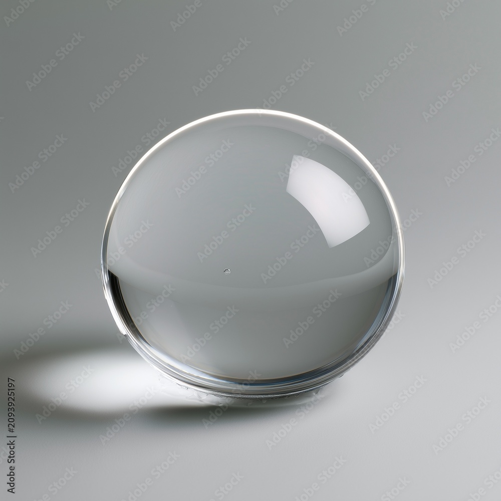 Fototapeta premium Backlit hand-blown glass sphere with single trapped bubble