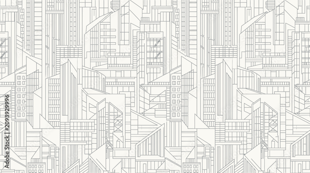 Fototapeta premium Minimalist Line Art Geometric Pattern Design with Abstract Shapes and Negative Space