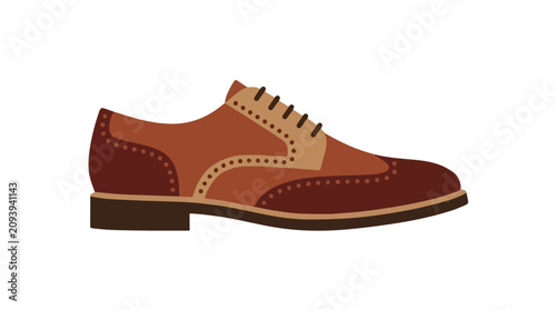 Quadro su tela Men's brown leather dress shoe with detailed brogue design ideal for formal occa