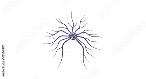 Abstract Neuron Cell Illustration with Branches.