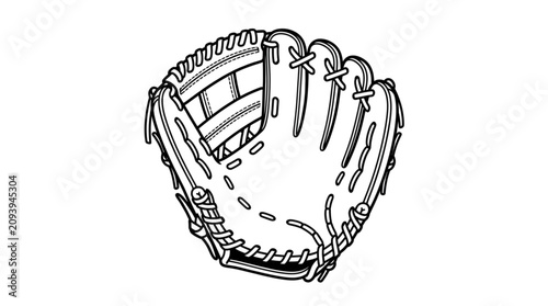 Schilderij op canvas Baseball glove illustration for sports and games.