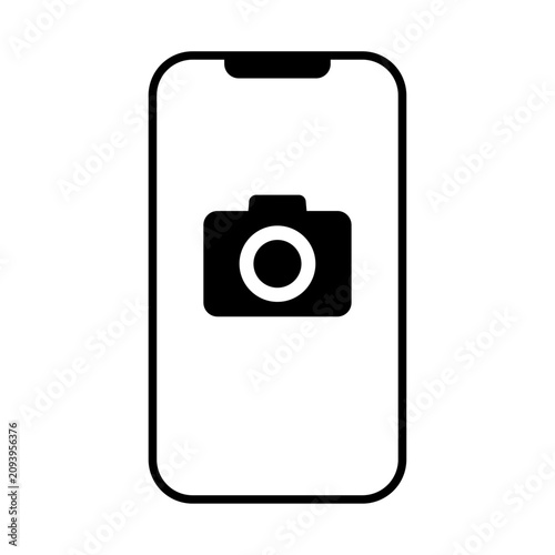 Smartphone screen displaying camera icon