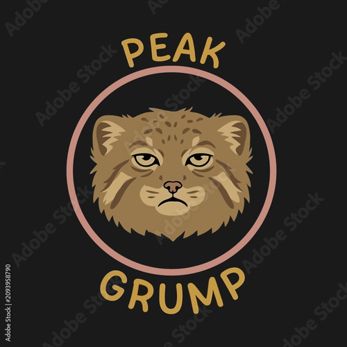 Slika na platnu Grumpy cat face in circle.