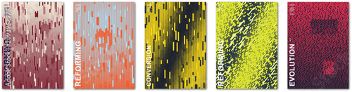 Fényképezés Geometric Gradient Backgrounds, Colorful Pixel Patterns, Abstract Textures, Vect