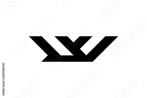 Abstract Letter W Logo Icon Black Minimalist Crown Monogram Automotive Corporate Vector Illustration